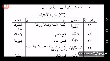 الفرق بين حفص وشعبة سورة السجدة والأحزاب