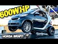 600HP Honda Powered Smart Car "KaterTot" GAPS EVERYONE + INTENSE Street Pulls! (2000LB Turbo K-SWAP)