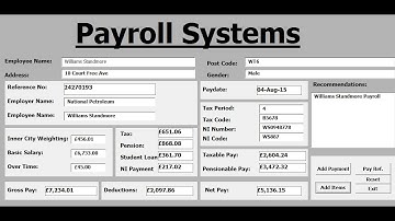 How to create Payroll Systems in Excel using VBA - Tutorial 2