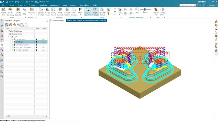 Tool Path Display Options Enhancements in NX CAM