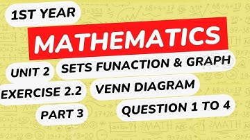 Mathematics 1st Year Exercise 2.2 | Sets Function & Graph | Exercise 2.2 | Question 1 to 4.| Part 3