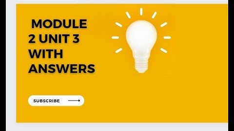 Qaed training module 2 unit 3 with answers