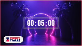 5 Minute Vaporwave Countdown Timer with Music | Retro 80s Aesthetic