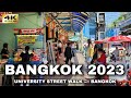 Bangkok Sunny Day Walk around University 🇹🇭 Thailand 4K