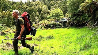 Deer hunting in the Waioeka river valley , New Zealand