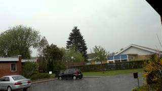 Thunderstorm and heavy rain in Bov, Padborg, Denmark. First part
