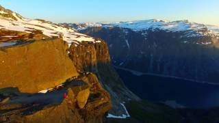 Trolltunga from drone, Norway 4k