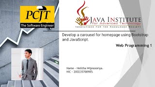 Develop a carousel for homepage using Bootstrap and JavaScript
