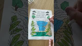 Waterfall Coloring Session | Cozy Quote Mindfulness Session | Coloring Page