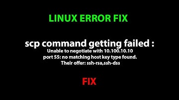 LINUX: scp command getting failed : Unable to negotiate with 10.100.10.10 port 55:...