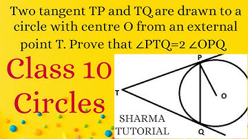 class 10, Circles, Chapter 10 Example 2.Two tangents TP and TQ are drawn to a circle with Centre O