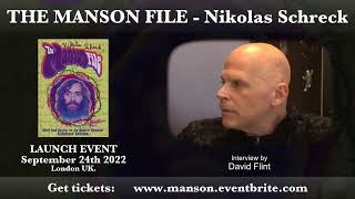 Nikolas Schreck Manson File Book Launch September 24 London