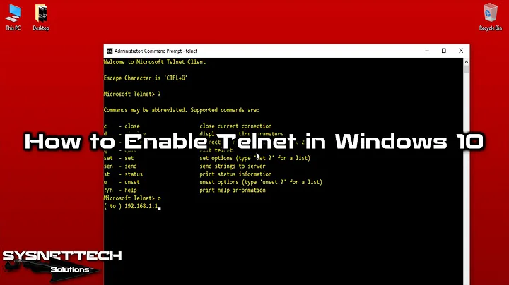 How to Enable Telnet in Windows 10 and Use it with CMD | SYSNETTECH Solutions