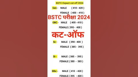 BSTC Expected cut off 2024।।#bstc cut off  #bstc Result 2024 ।। #shorts #rajasthan