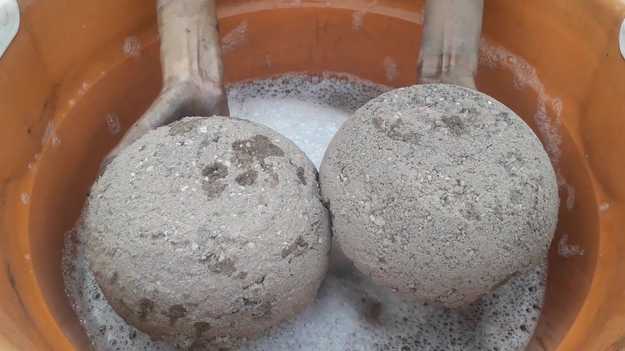 New mud gritty🤎🤎gritty mud new bowls crumbling in dry tub+foamy water asmr crumbling video 💦💦