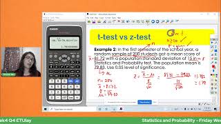 Statistics and Probability  - Friday Week4 Q4 ETUlay
