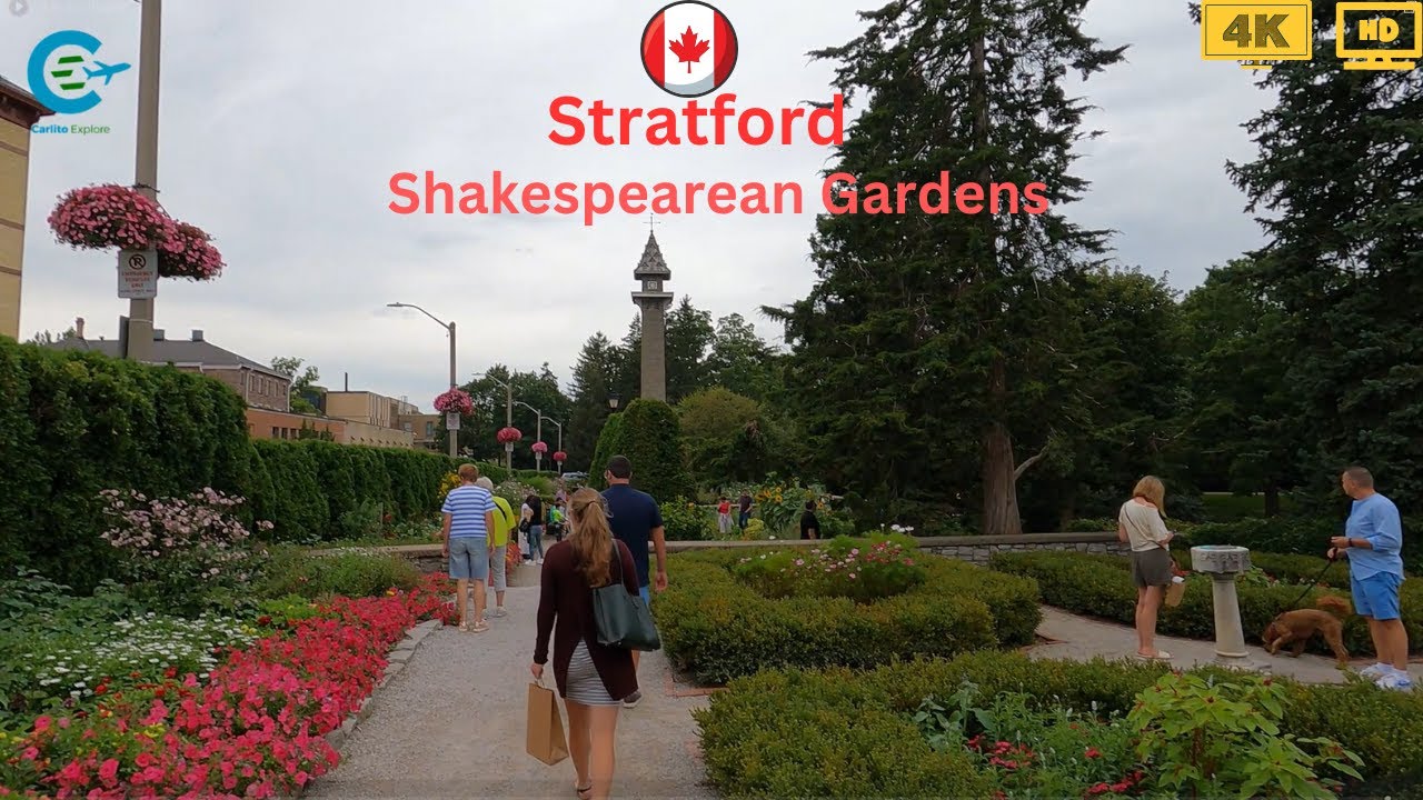 Shakespearean Gardens Walking Tour Stratford Canada || Virtual Tour Stratford, Ontario