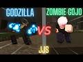 GODZILLA FIGHTS ZOMBIE GOJO BOSS IN JJS 😱(Roblox)