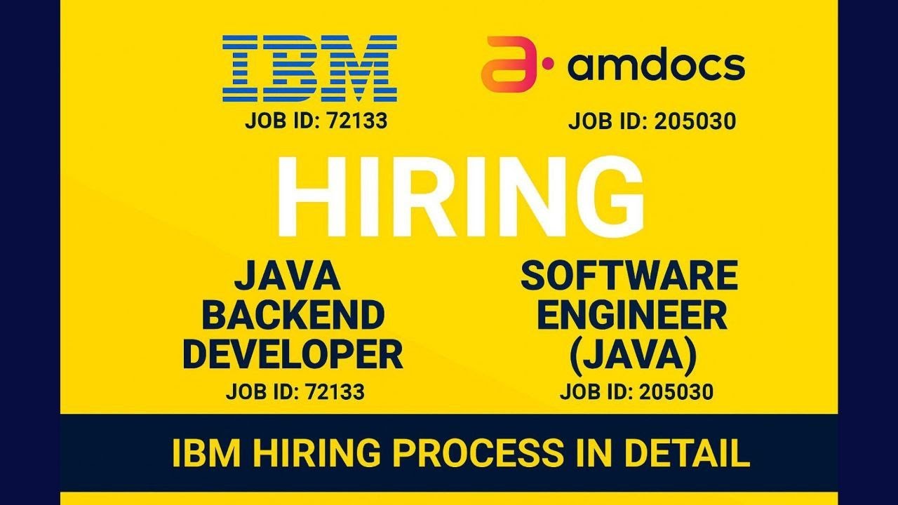 IBM & AMDOCS Hiring for Java Backend Developer | Software Engineer ...