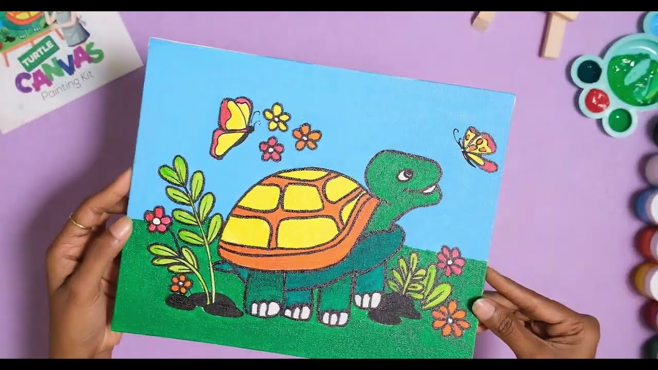 DIY TURTLE CANVAS  PAINTING KIT | STEP BY STEP TUTORIAL | CREATIVE JACK