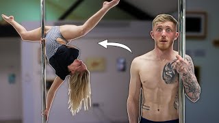 Gymnast tries 'POLE DANCING' ft Bendy Kate