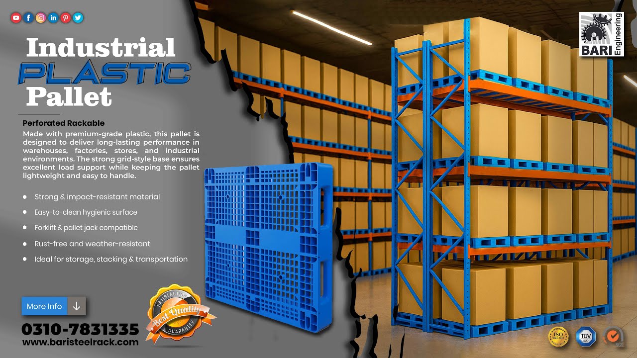 Plastic Pallet 1212 P-4 | Strong Warehouse & Logistics Pallet in Pakistan