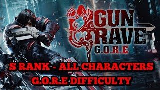 Gungrave G.O.R.E - No Man's Gate Revisited - S Rank with All Characters - G.O.R.E Difficulty