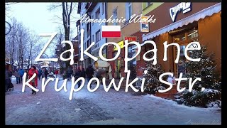 CITY WALKS: Poland Zakopane Krupowka - Прогулка по Круповке Закопане декабрь