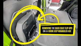 Back Seat Flip-up Removal of a 4-Door Jeep Wrangler 4xe - YouTube