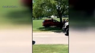 Caught on camera: Driver runs over graves at National Cemetery during flyover