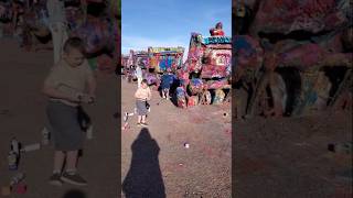 Graffiti heaven for all ages at Cadillac Ranch