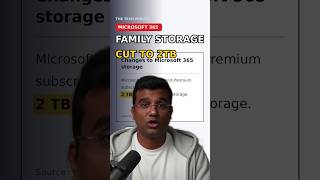 Microsoft 365 Family Storage Cut: 6 TB to 2 TB Shared #Shorts