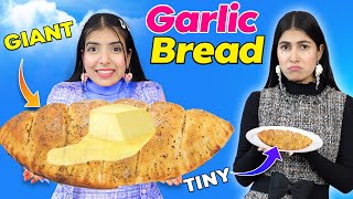 TINY vs GIANT Food Challenge | Making India's Biggest Garlic Bread | DIYQueen