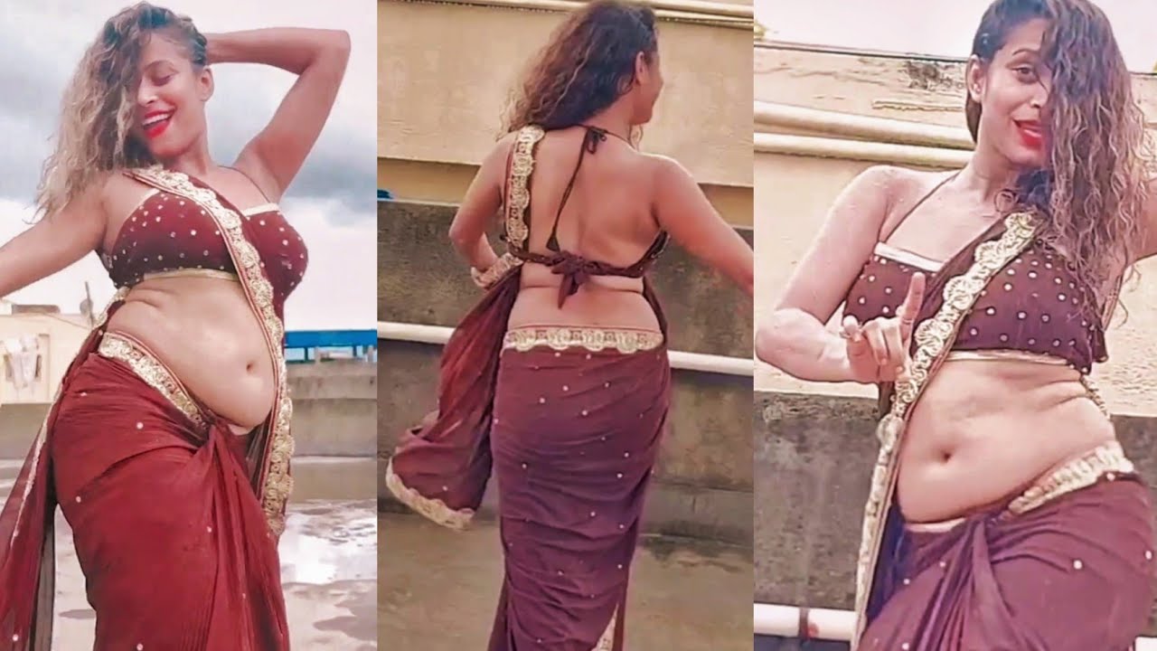 Sexy bhabhi wet saree low waist hot navel rain dance seductive kamar sexy  armpit 🥵| Viral Desi Reelz - YouTube