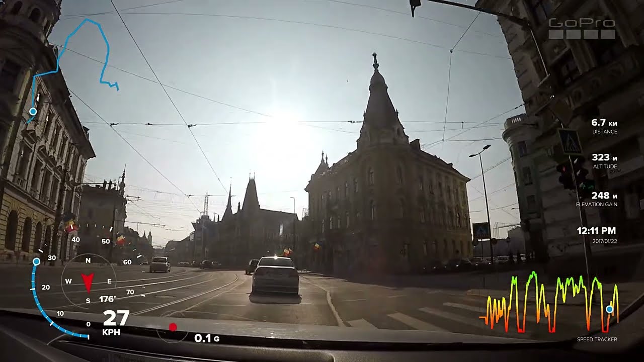 GoPro Hero 5 Gauges - Driving from Cluj to Maguri Racatau