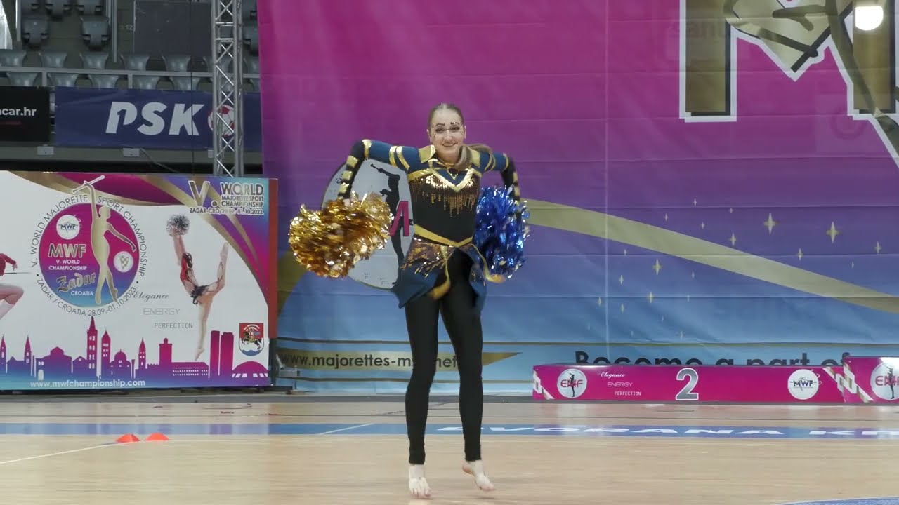 Majorettes LIONS ACADEMY Hradec Kralove  / solo pompon ,  Zadar 2023 Majorette World Championship