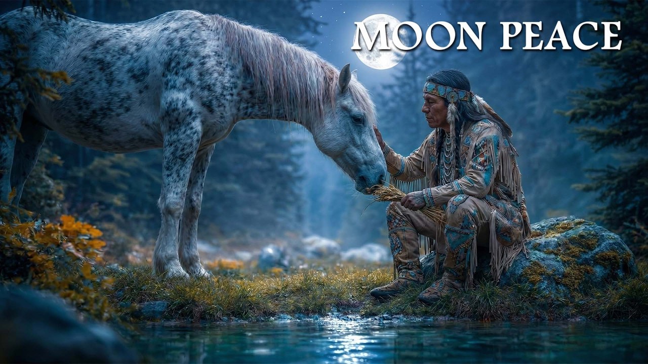 Moon Peace | Moonlit Horse Prayer with Native Flute Music for Relaxation, Rest & Calm