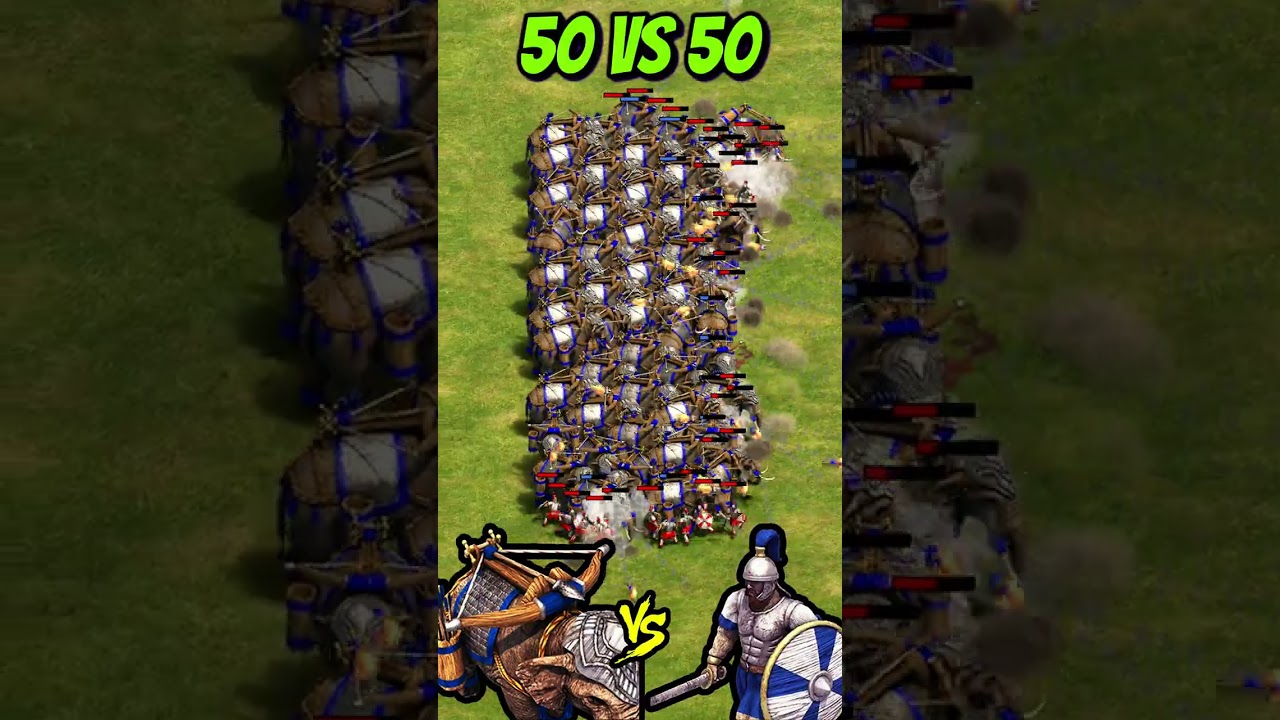 50 Elite Ballista Elephants vs 50 Elite Huskarls (AoE2) 