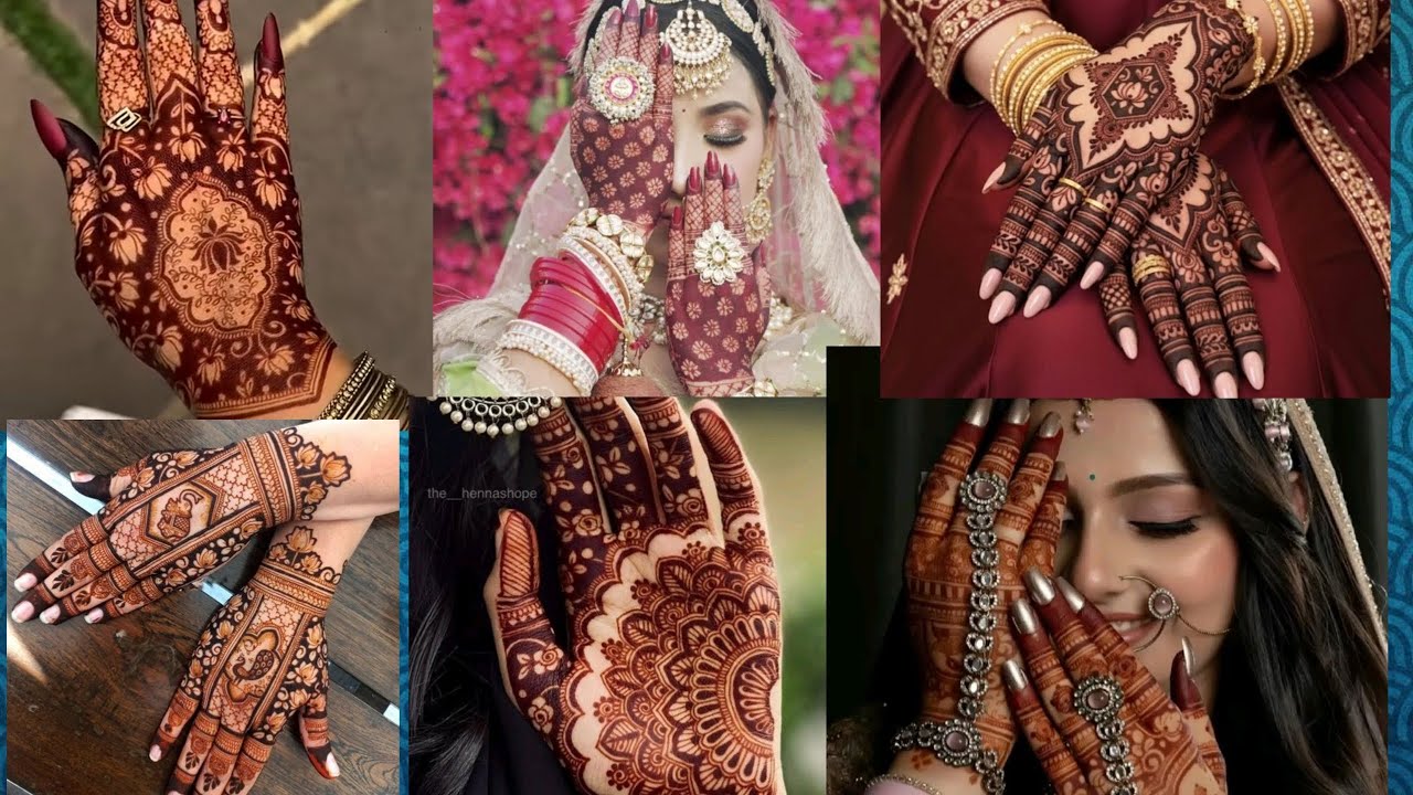 Top 10 bridal wedding mehndi designs and bridal poese ideas 💡 full video wedding 💒💍 mehndi design ✨💕