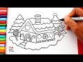 Aprende a dibujar y pintar una CASA DE NAVIDAD fácil | How to Draw and Color a Gingerbread House