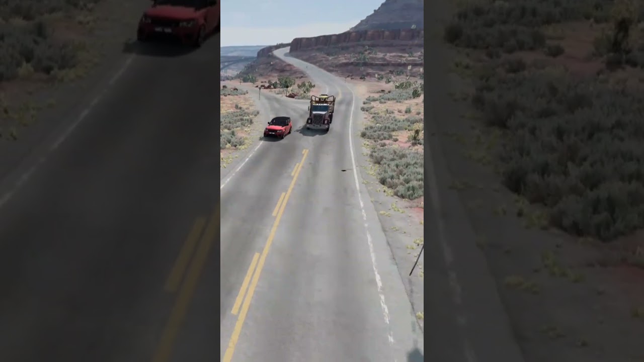 realistic highway car crash 