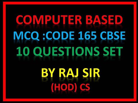 COMPUTER APPLICATION SUBJECT CODE 165 SOLUTION MCQ SET-A