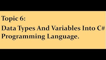 6. Data Types And Variables Into C# In Hindi