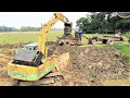 wonderful 100% caterpillar cat 306fl || cat 305fl building new road cut of canal side