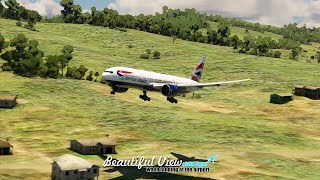 beautiful view of the plane when landing at the airport eps 0309