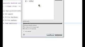 GENERATE HASHCODE AND EQUALS METHODS IN ECLIPSE DEMO