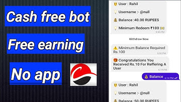 CASH FREE BOT ll NO APP  NO WEBSITE ll  DIRECT REFER AND EARN ll