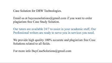 Case Solution DRW Technologies