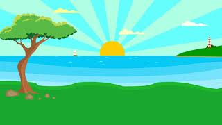 Sea animation lighthouse cliff view | cartoon background animation | sunset | beach | motion graphic screenshot 5