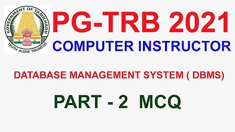 TRB  Computer Instructor | DBMS PART 2 | DATA BASE MANAGEMENT SYSTEM  | VIBRANT ONLINE ACADEMY